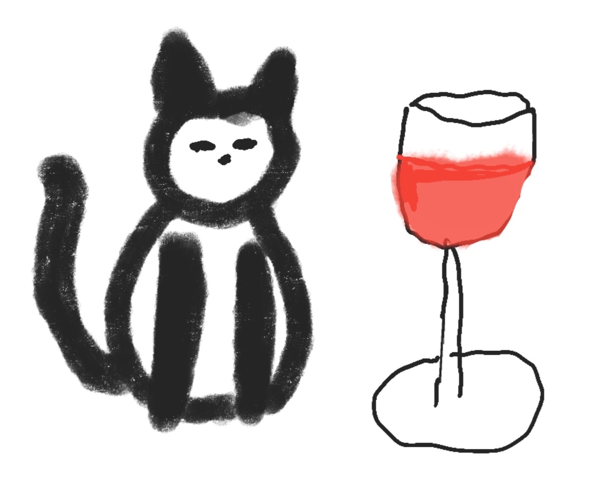 Miss Meow & a glass of red