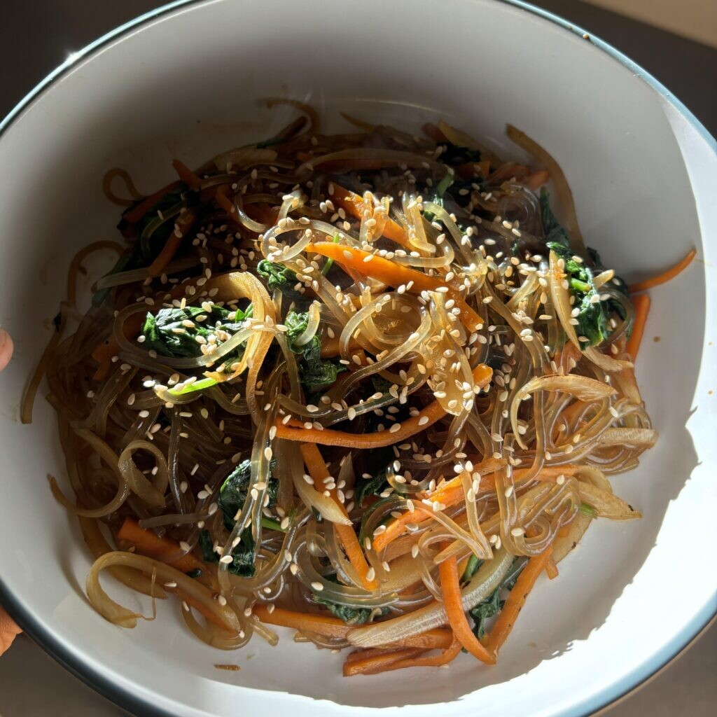 Made japchae for the first time!