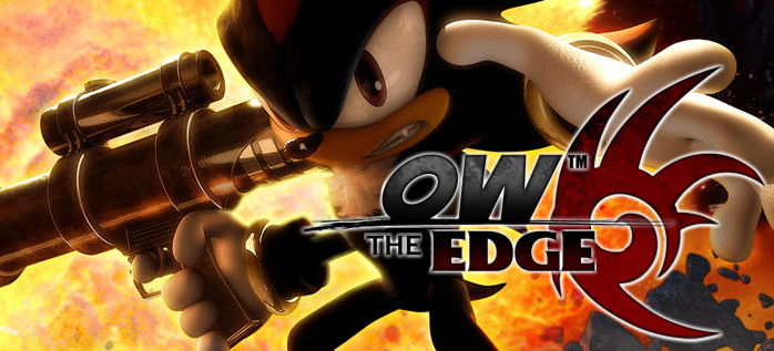 Ow the Edge meme formed with the letters from the box art of Shadow the Hedgehog (2005)