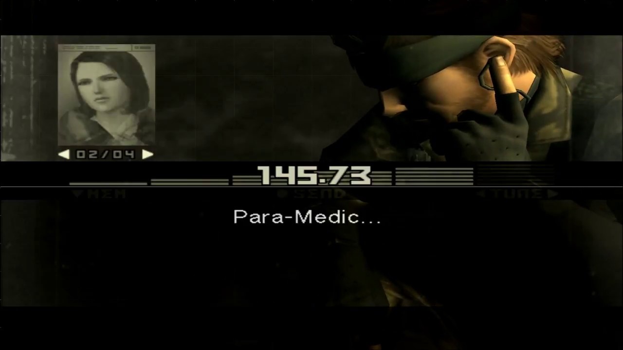 Snake getting help over the codec from Para-Medic in MGS3