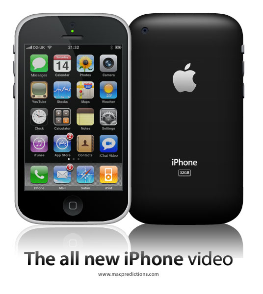 photograph of the iPhone 2 with its skeuomorphic icons