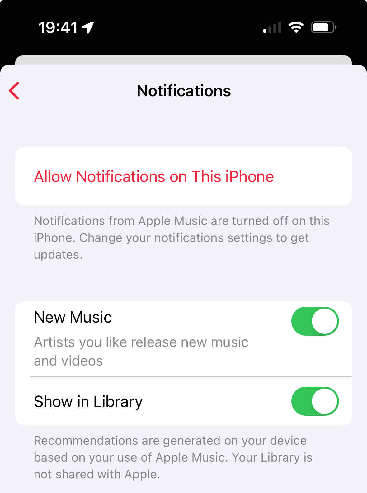 Apple Music Notifications