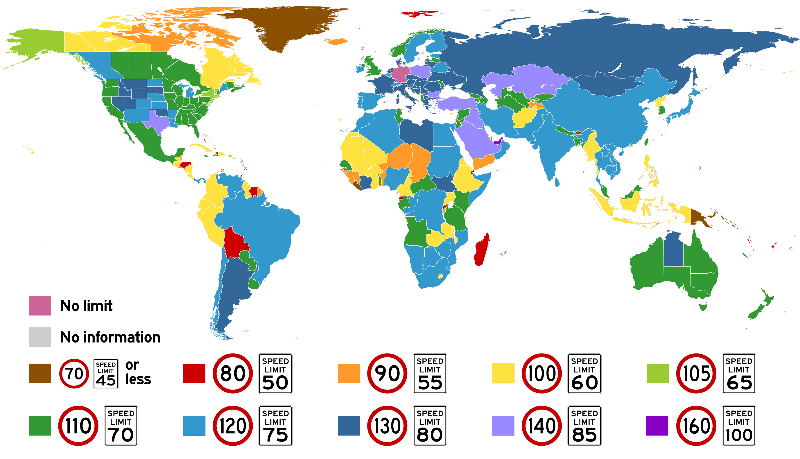 Speed limits worldwide